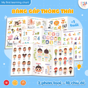 Bảng gấp thông thái Lalala baby đồ chơi nhiều chủ đề thú vị - Song ngữ Anh Việt