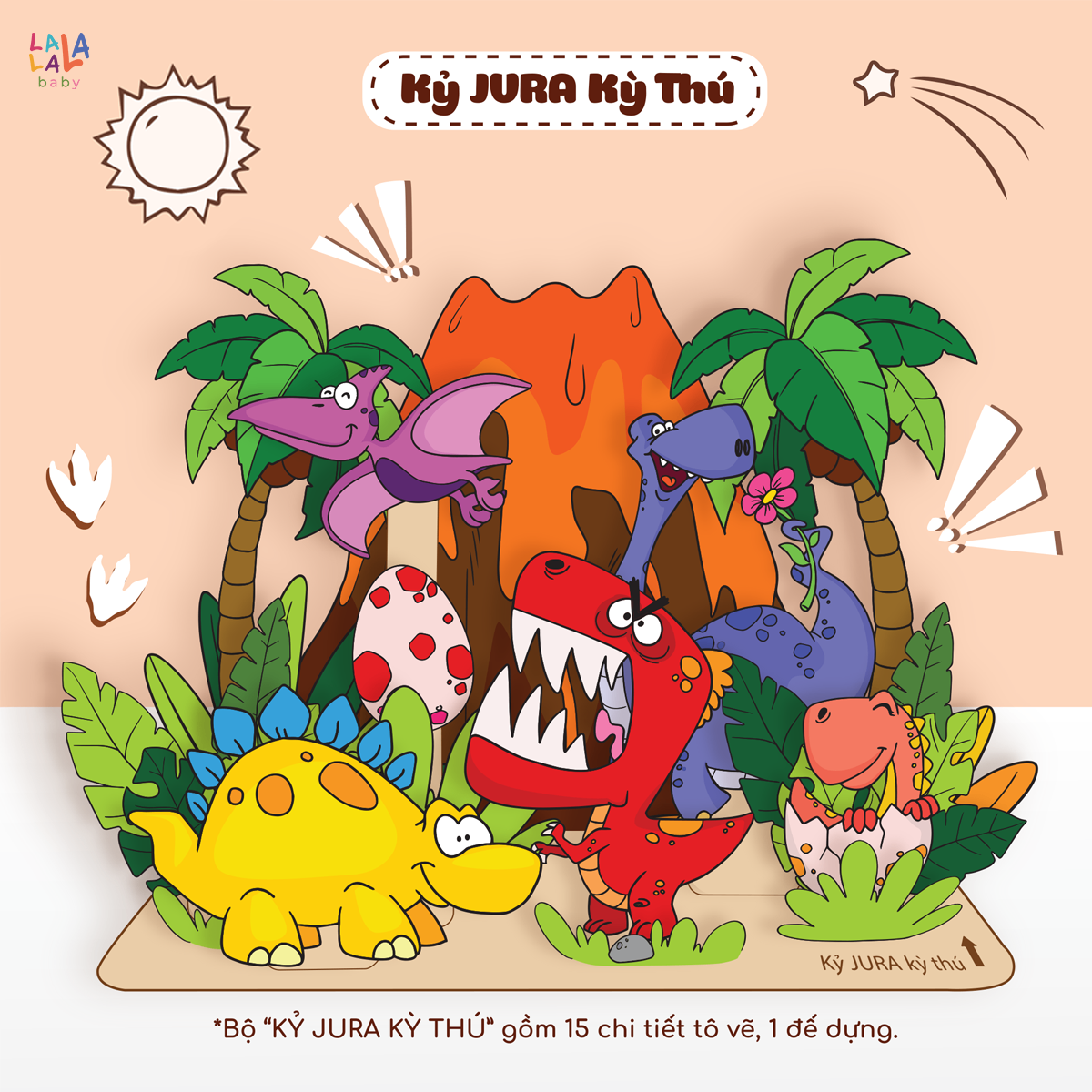 Tranh tô màu gỗ kèm bút màu Lalala baby Paint Play - Ảnh 4