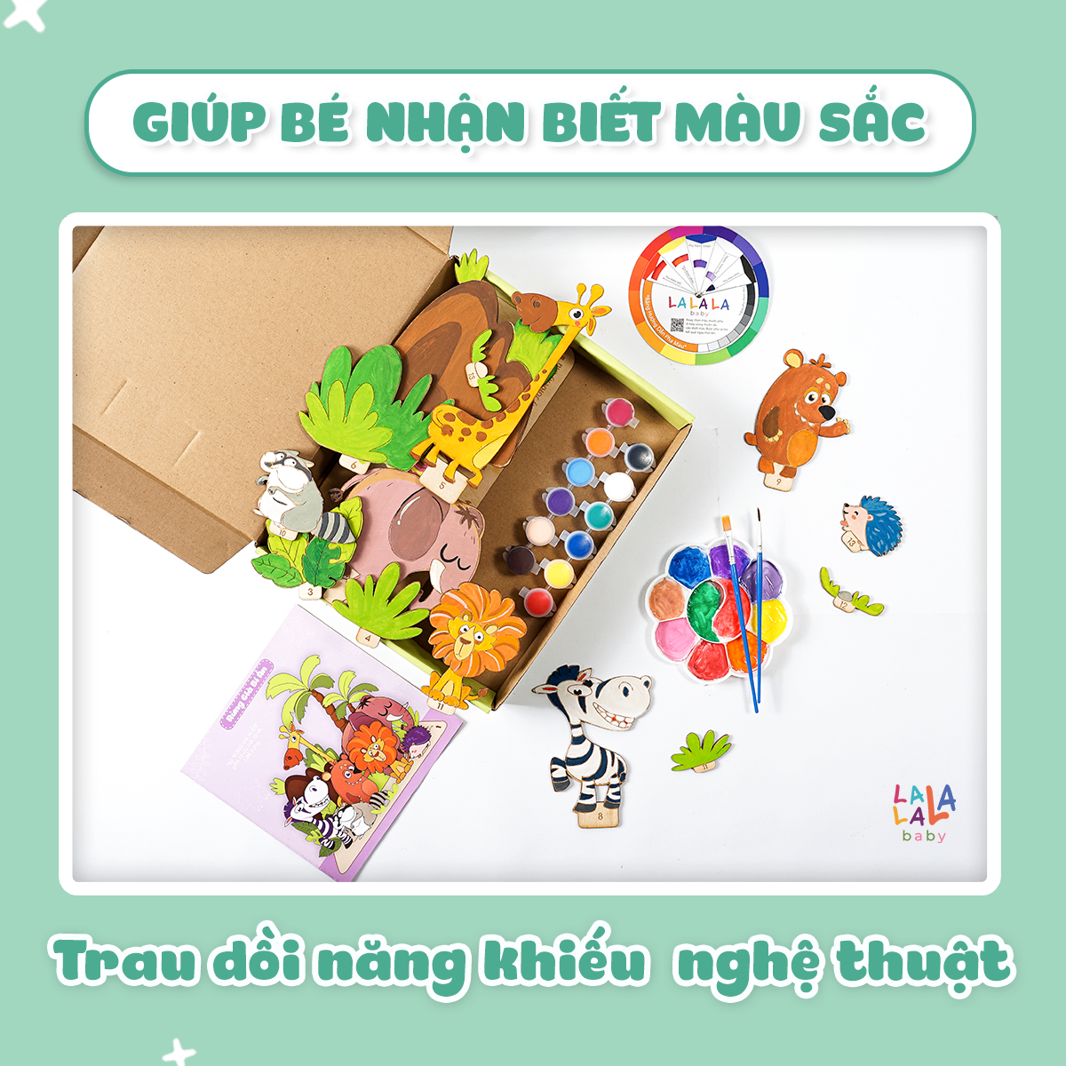 Tranh tô màu gỗ kèm bút màu Lalala baby Paint Play - Ảnh 12