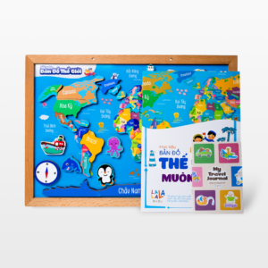 Bản đồ nam châm gỗ Thế giới muôn màu