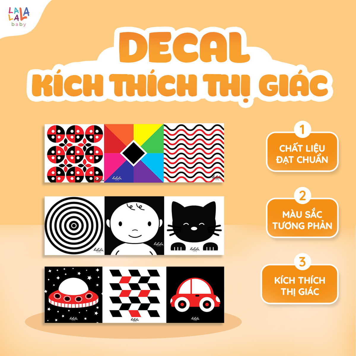Trọn bộ 24 Thẻ Decal kích thích thị giác
