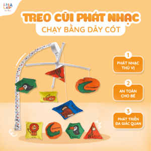 Combo Treo cũi phát nhạc kích thích thị giác - Trọn bộ Động Vật, khung treo và hộp nhạc dây cót