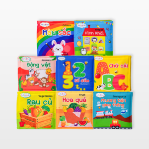 Sách Vải Cho Bé Sơ Sinh Lalala Baby đa Tương Tác thị giác. My Very First book 8 chủ đề 15x15cm, 12 trang