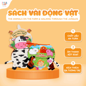 Sách vải the Animals On the farm/Jungle Lalala baby đa tương tác lật mở sột soạt thu vị