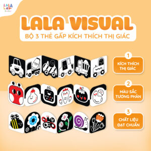 Thẻ gấp thị giác LalaVisual đen trắng đỏ màu sắc đồ chơi cho trẻ sơ sinh Lalala baby